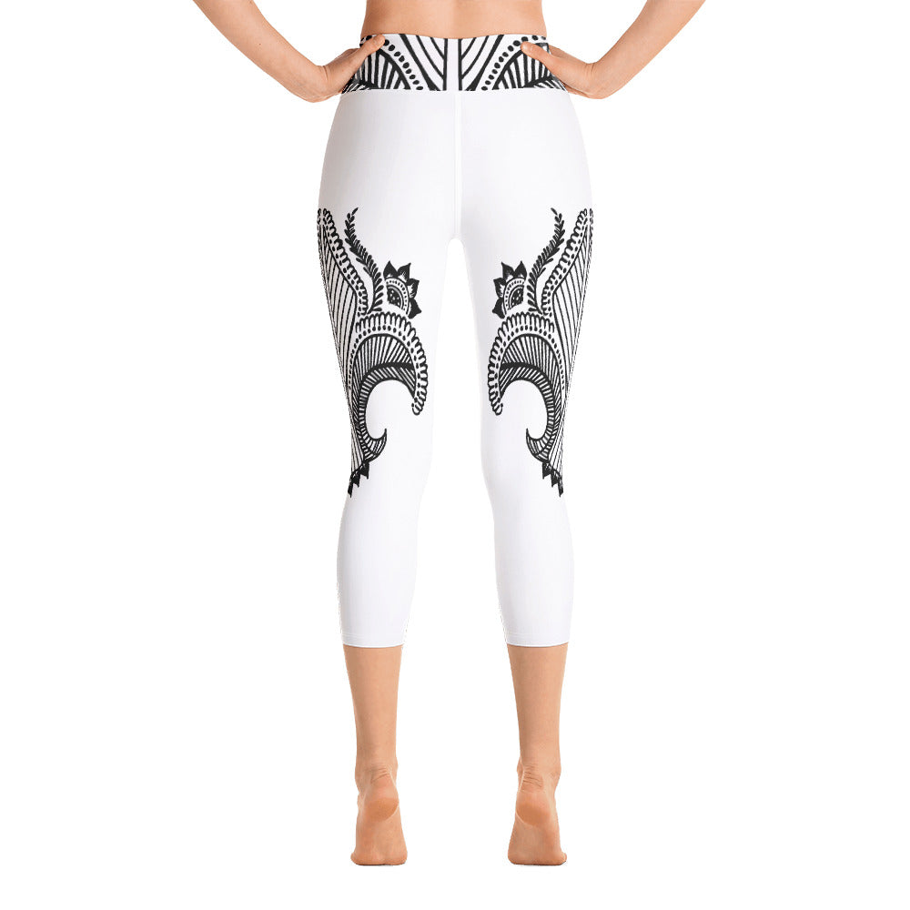 Tattoo Print Yoga Capri Leggings