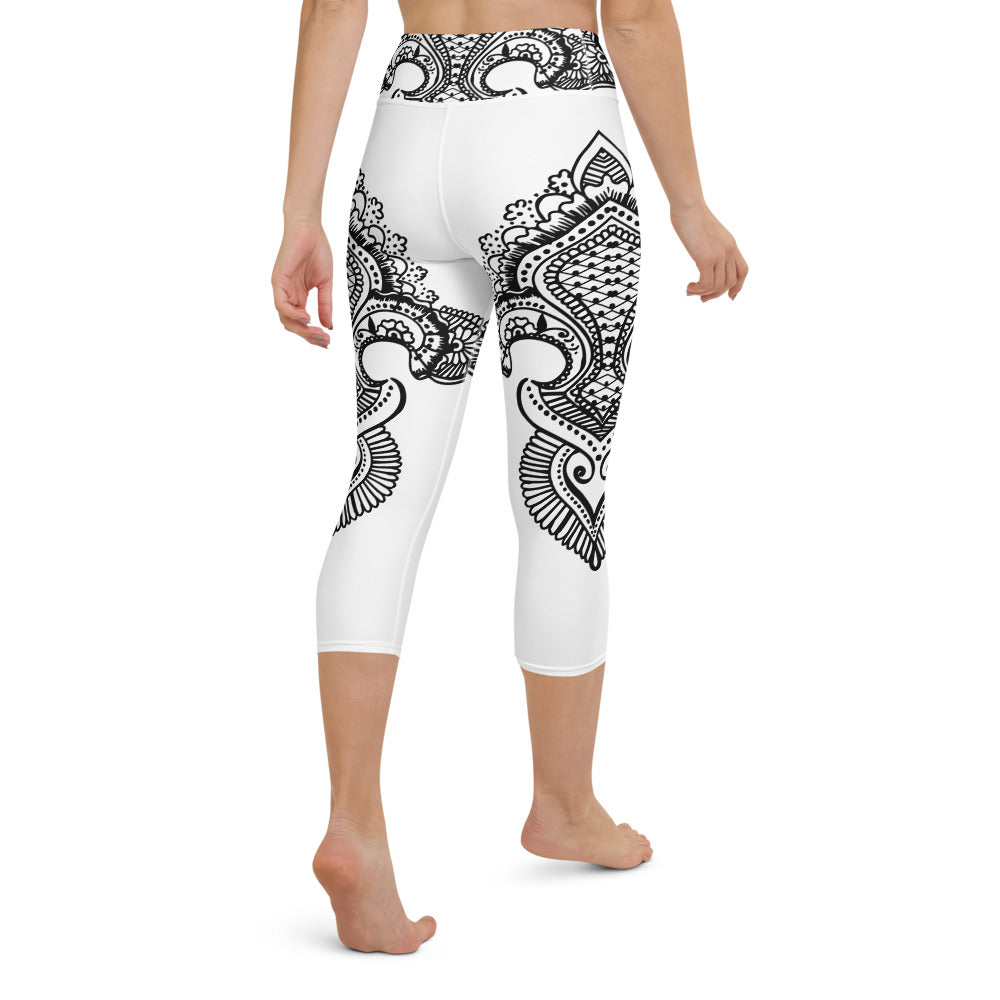 Fleur de lis print Yoga Leggings