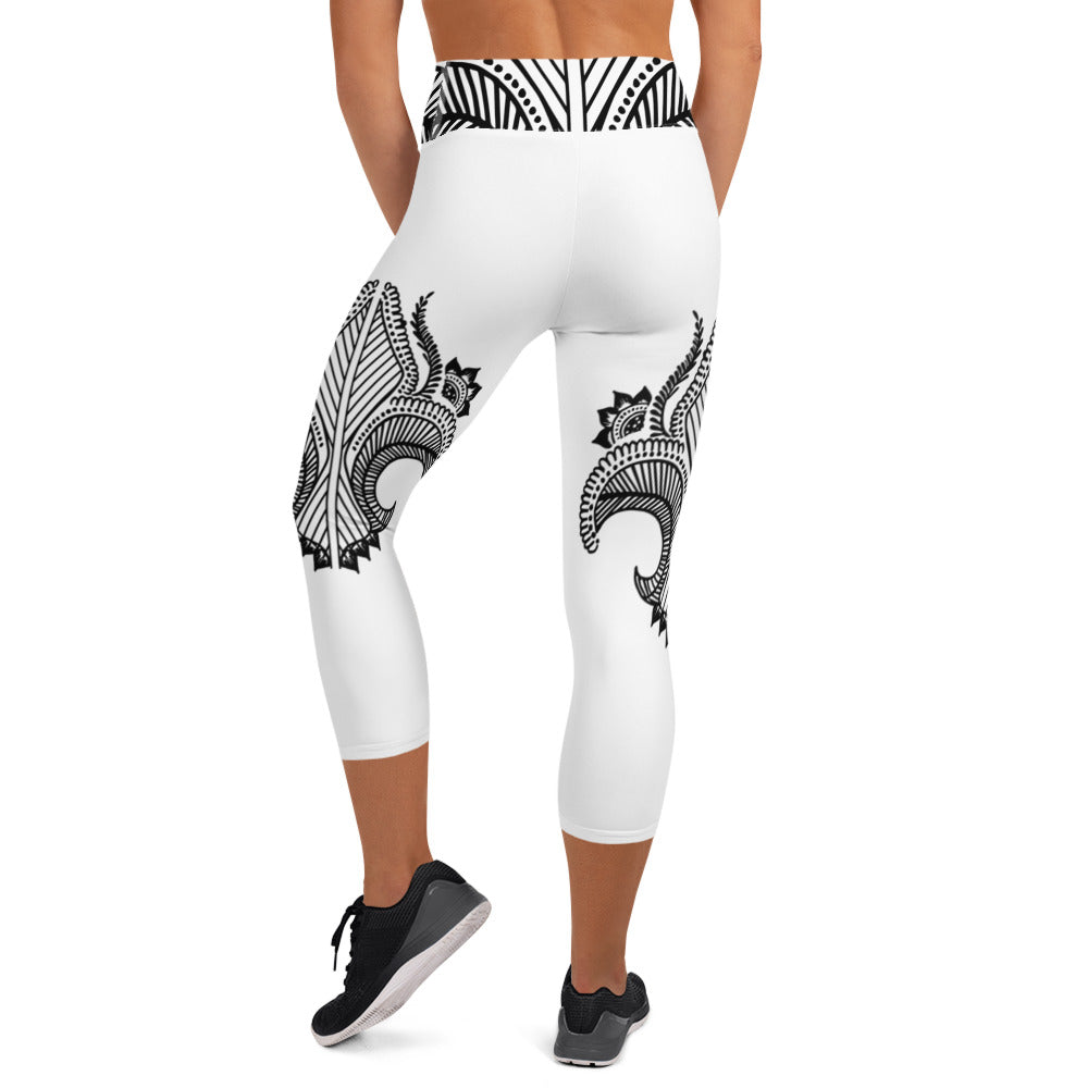 Tattoo Print Yoga Capri Leggings