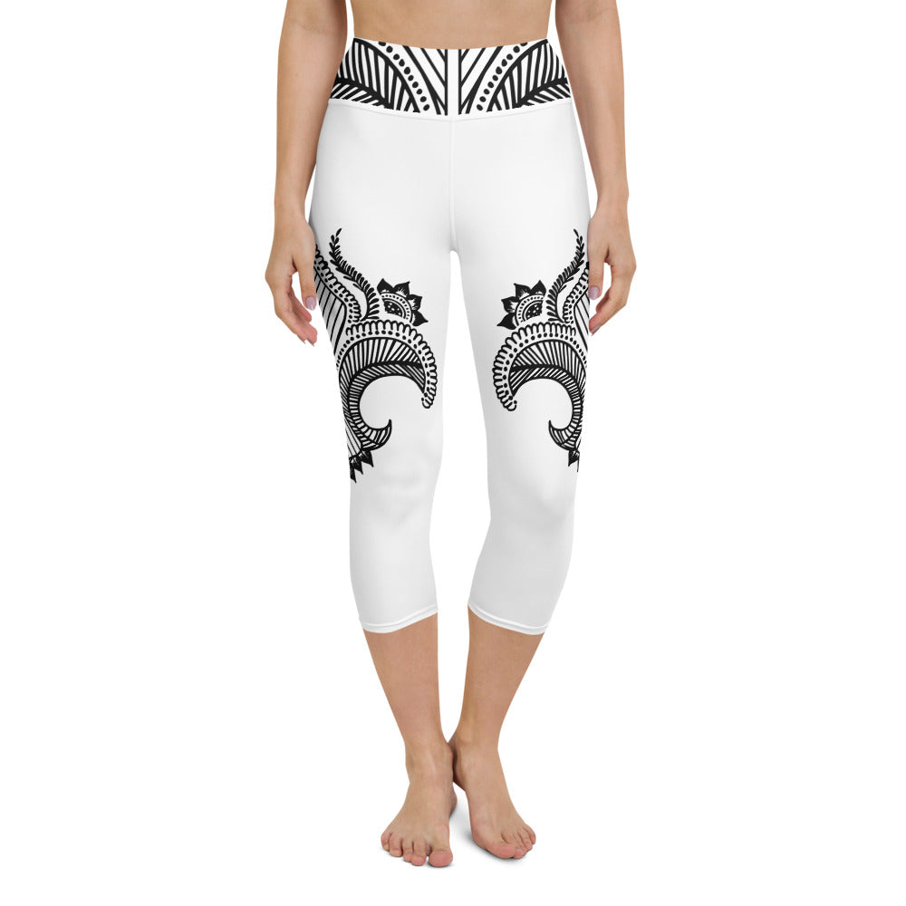 Tattoo Print Yoga Capri Leggings