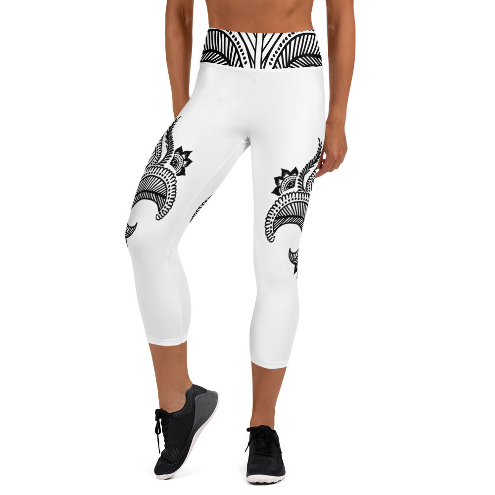 Tattoo Print Yoga Capri Leggings