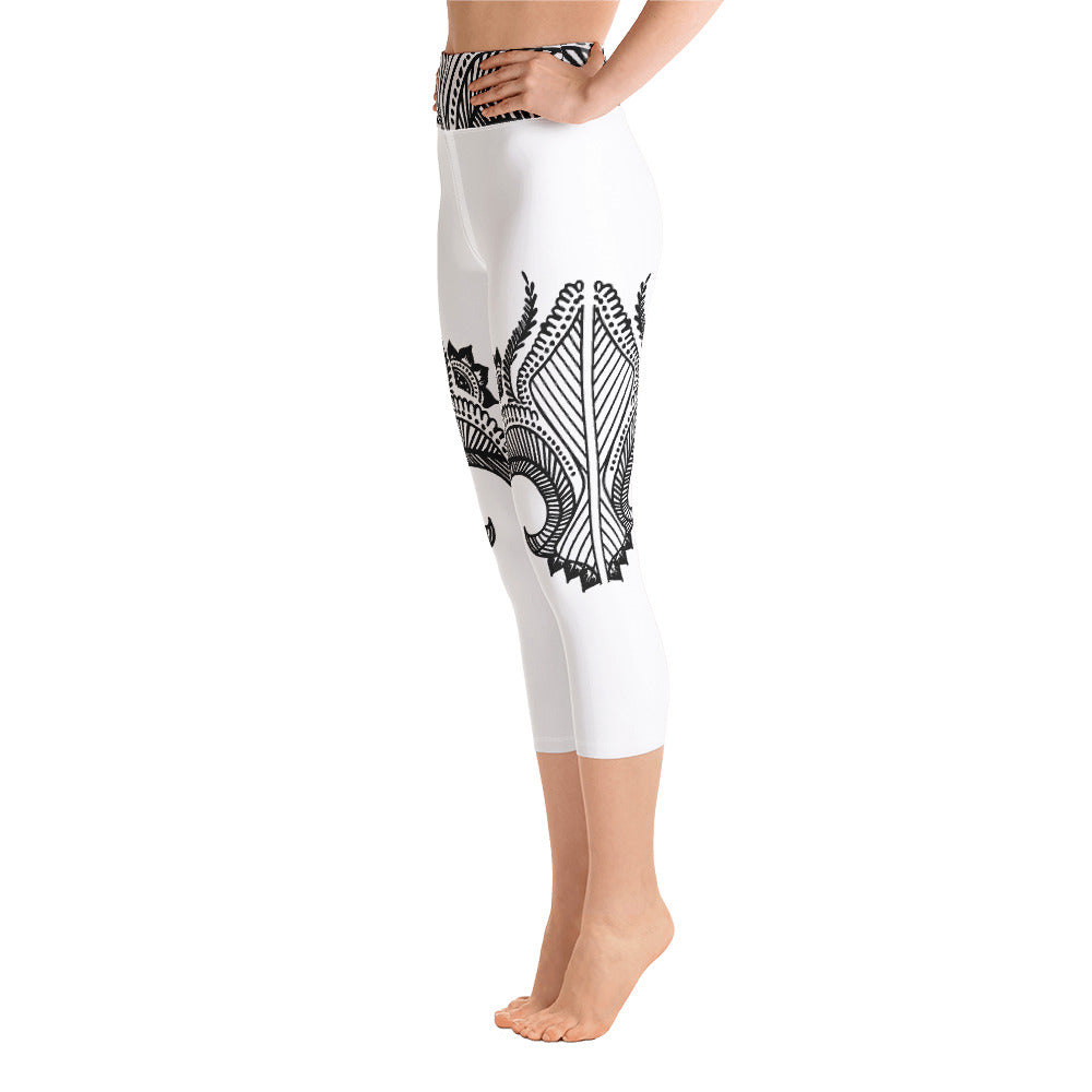 Tattoo Print Yoga Capri Leggings