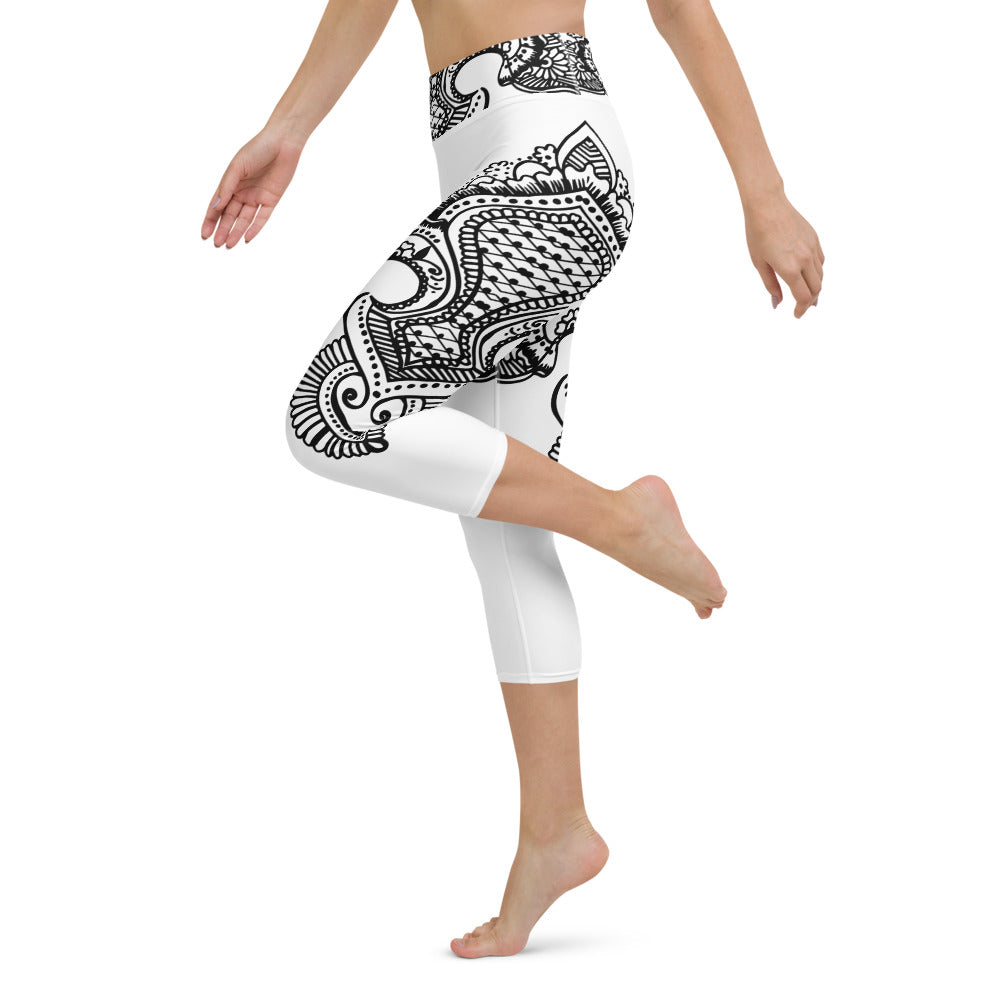 Fleur de lis print Yoga Leggings