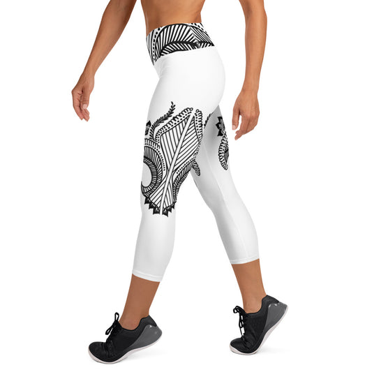 Tattoo Print Yoga Capri Leggings