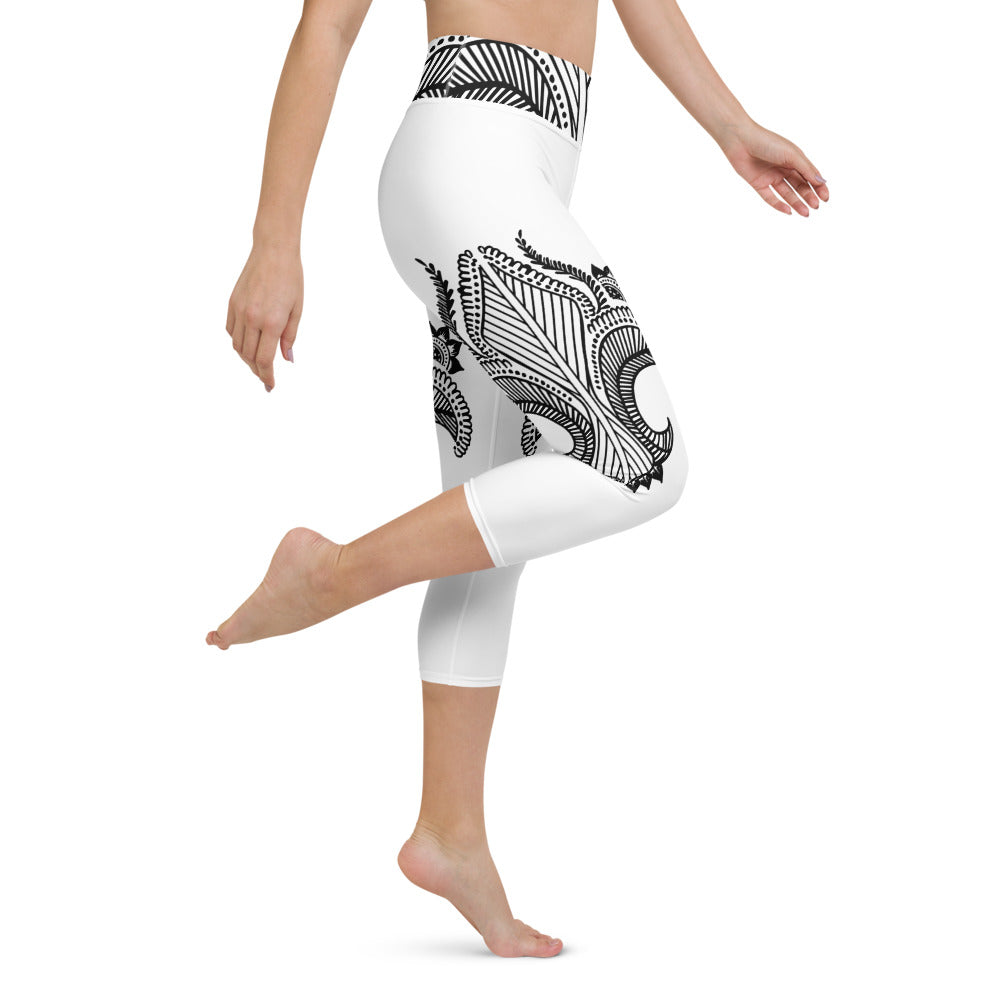 Tattoo Print Yoga Capri Leggings