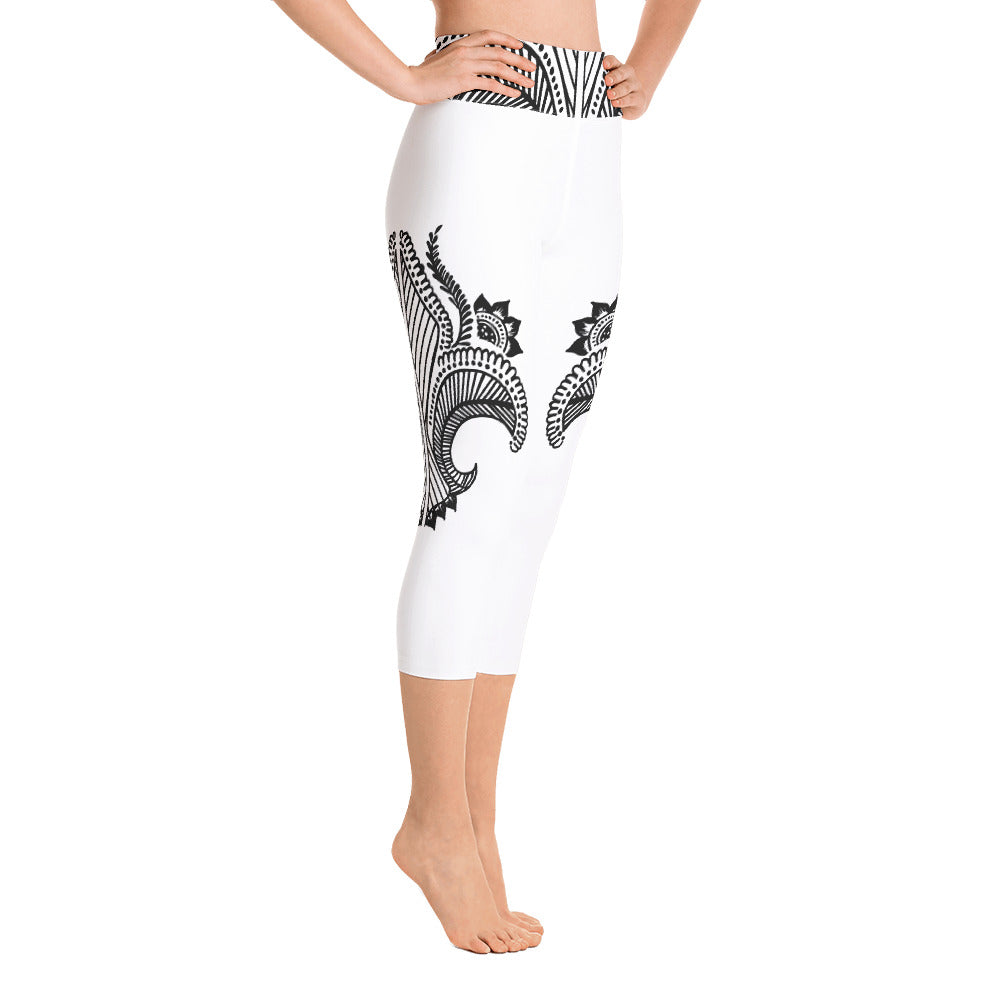 Tattoo Print Yoga Capri Leggings