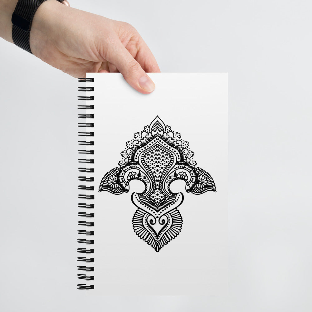 Fleur de lis print Spiral notebook