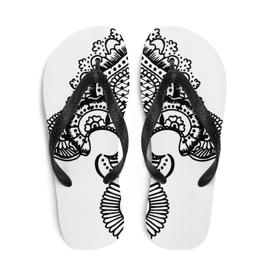 Fleur de lis print Flip-Flops