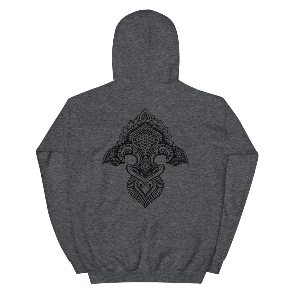 Fleur de lis print  Hoodie Back Print