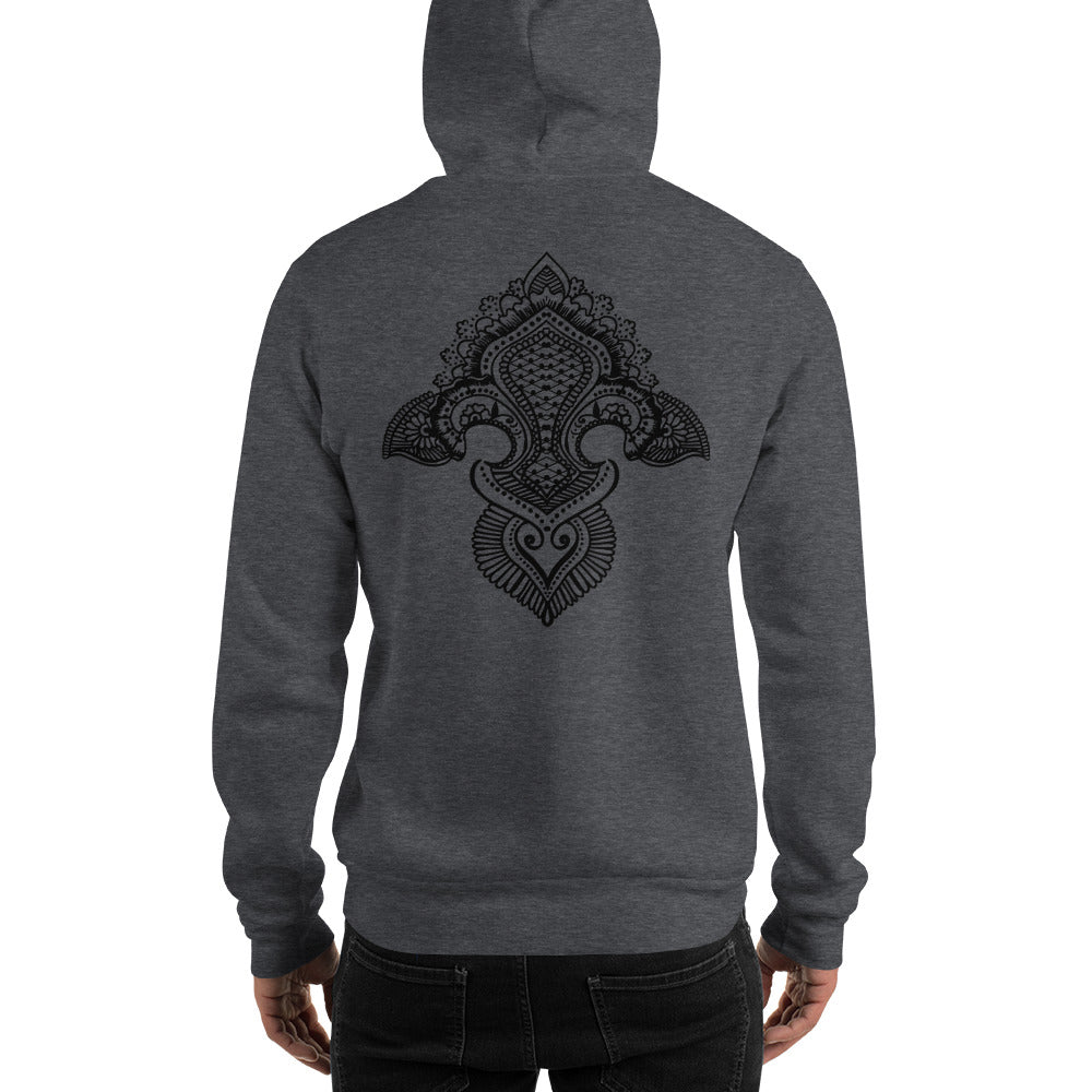 Fleur de lis print  Hoodie Back Print