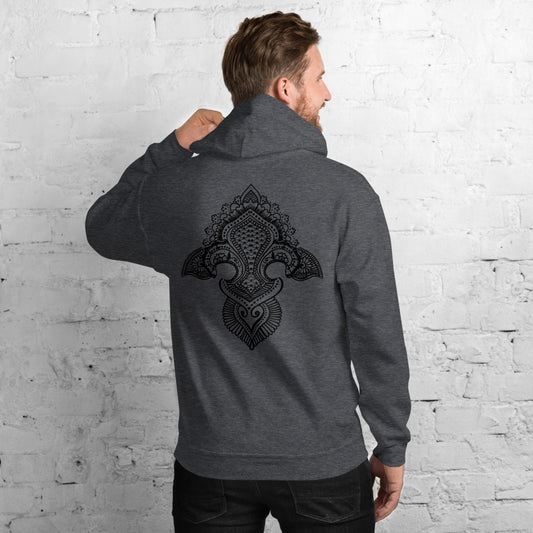 Fleur de lis print  Hoodie Back Print