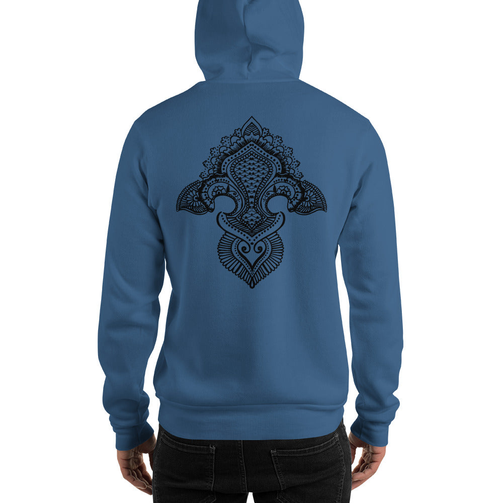 Fleur de lis print  Hoodie Back Print