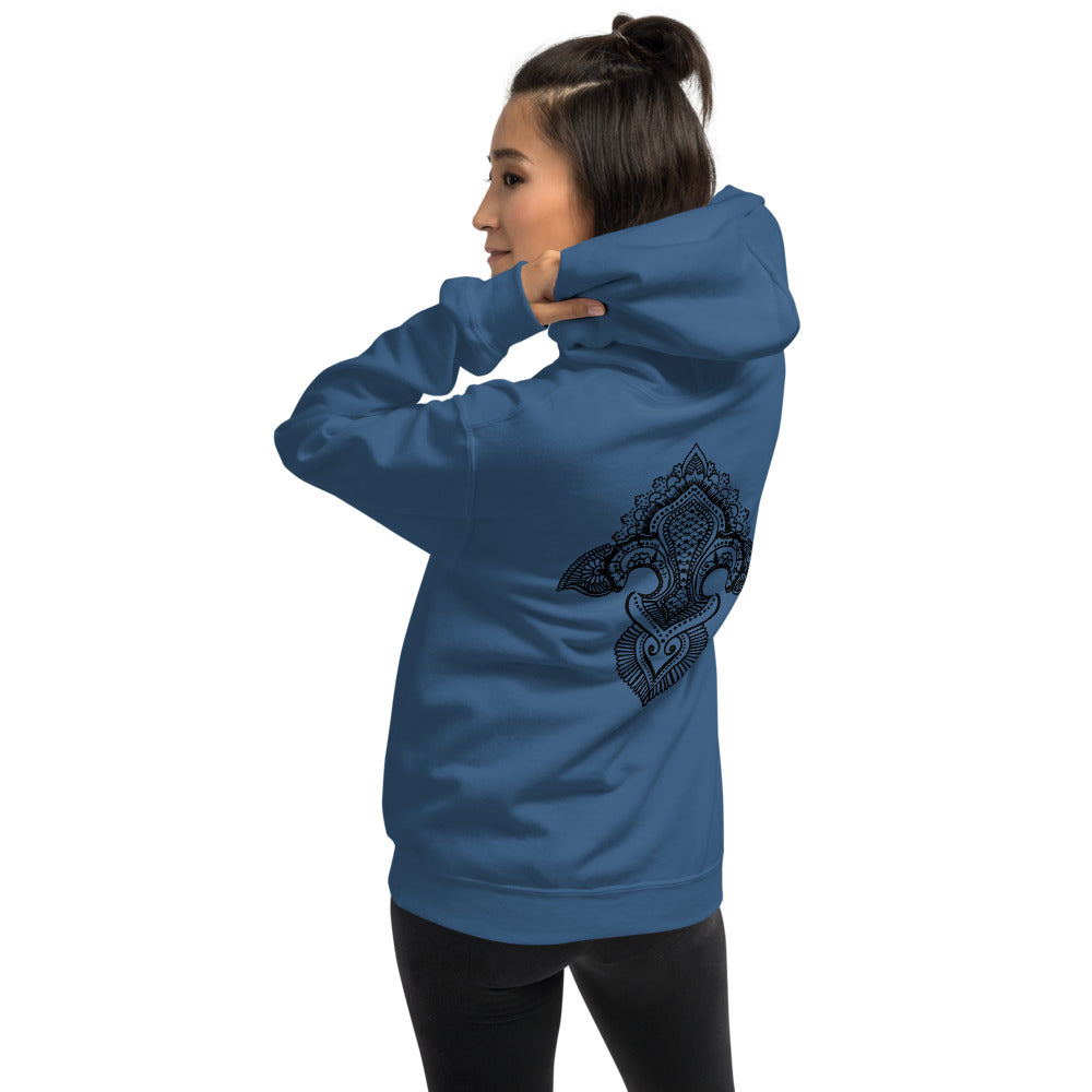 Fleur de lis print  Hoodie Back Print