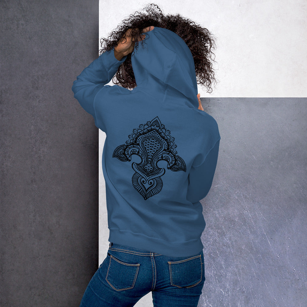 Fleur de lis print  Hoodie Back Print