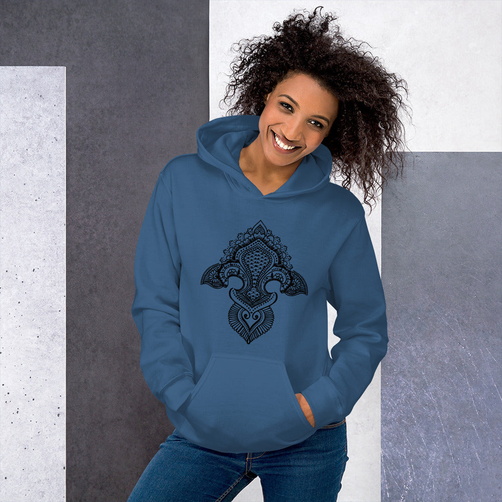 Fleur de lis print Hoodie Front Print