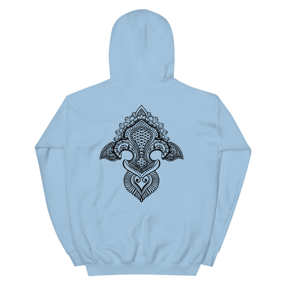 Fleur de lis print  Hoodie Back Print