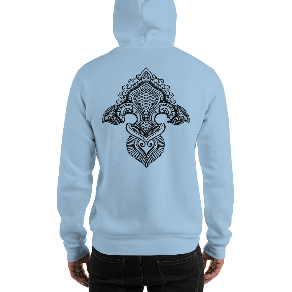 Fleur de lis print  Hoodie Back Print