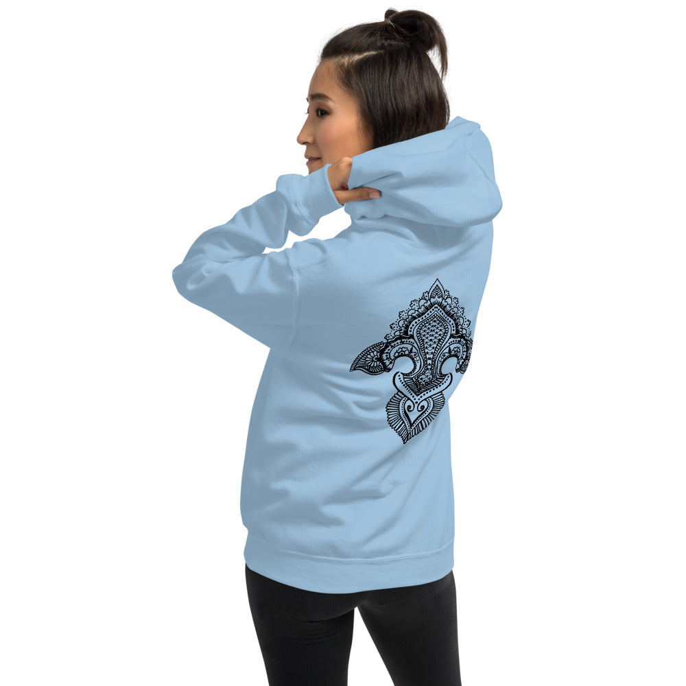 Fleur de lis print  Hoodie Back Print