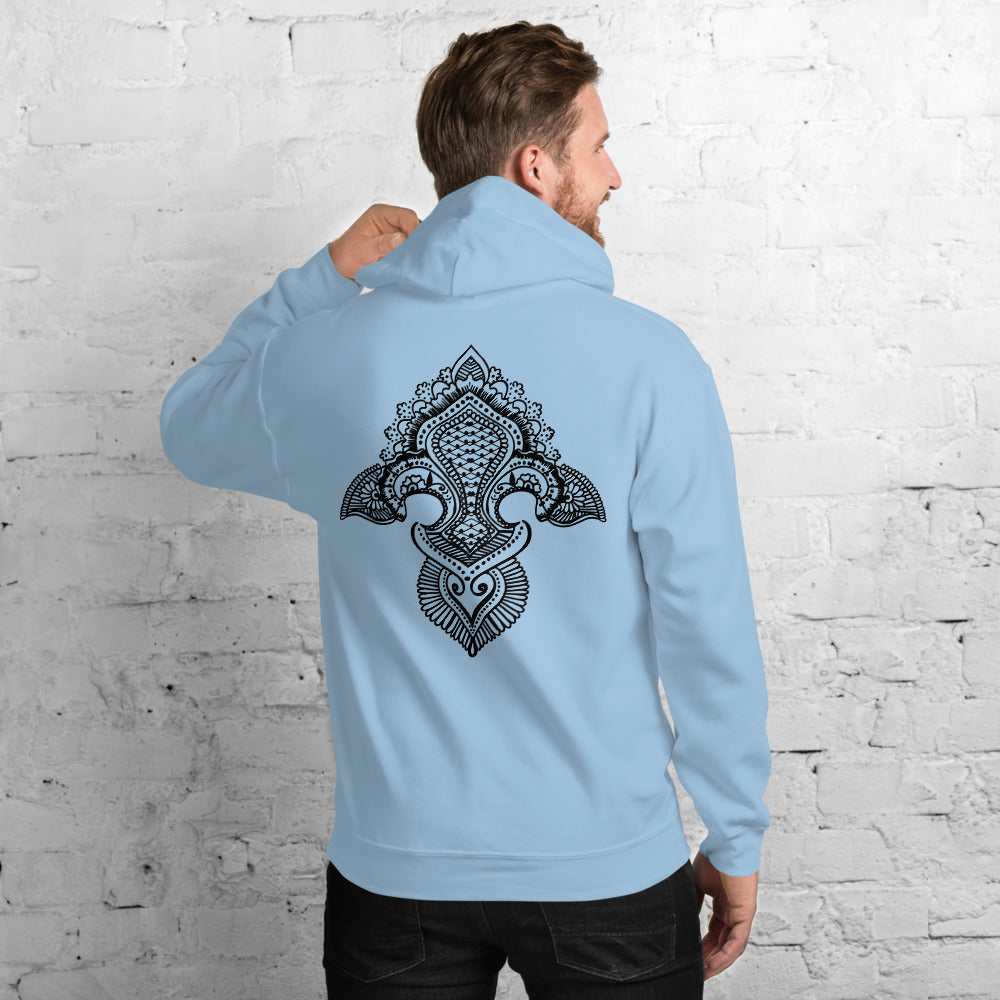 Fleur de lis print  Hoodie Back Print