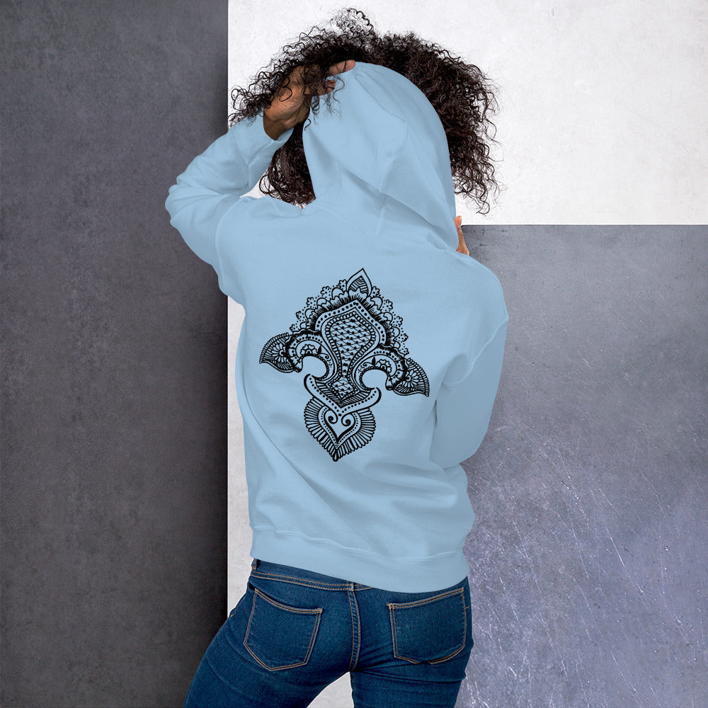 Fleur de lis print  Hoodie Back Print