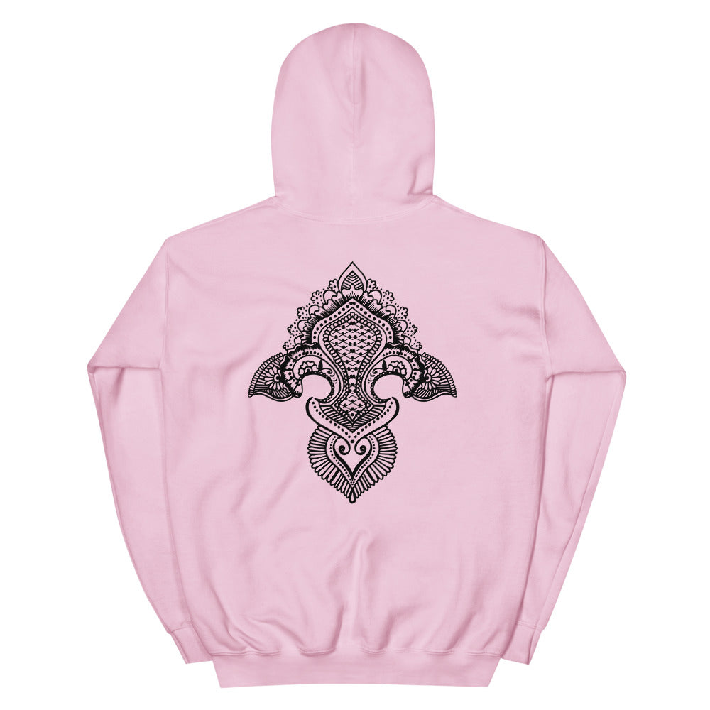 Fleur de lis print  Hoodie Back Print