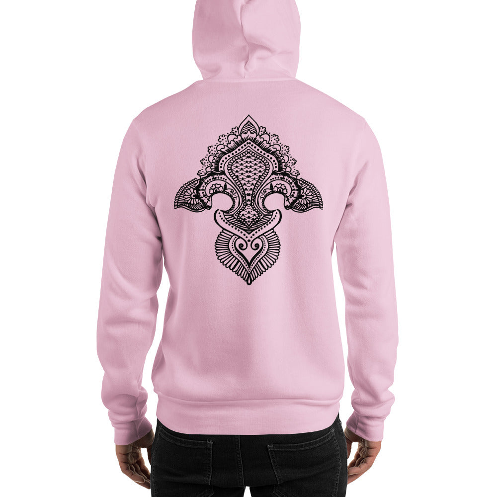 Fleur de lis print  Hoodie Back Print