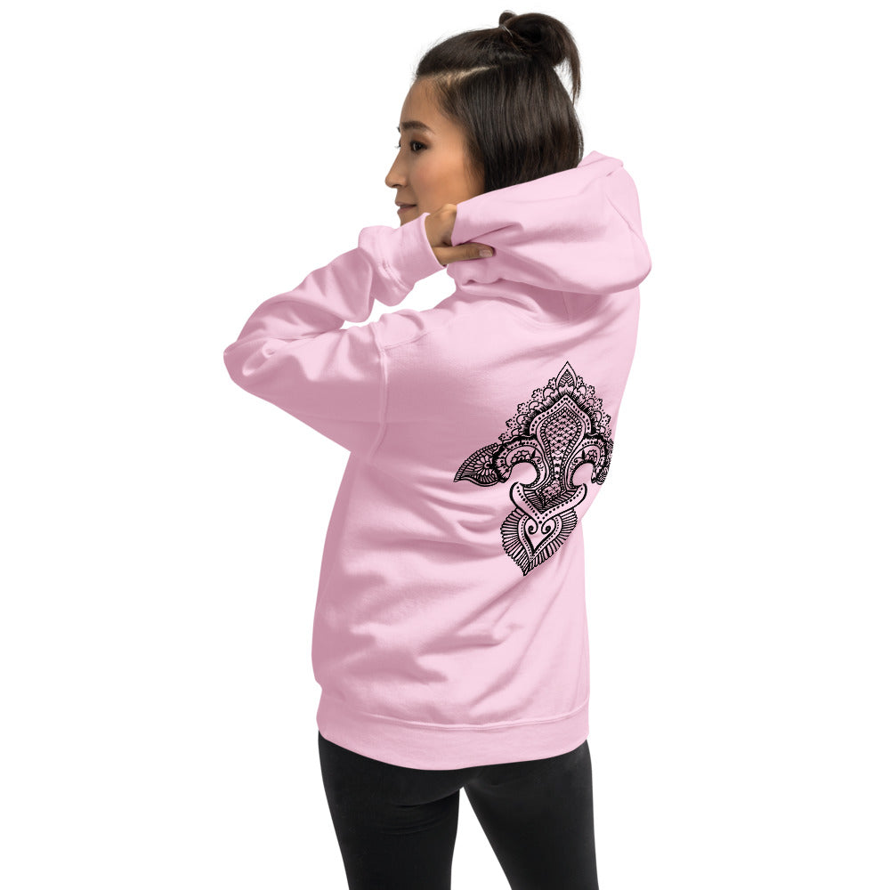 Fleur de lis print  Hoodie Back Print