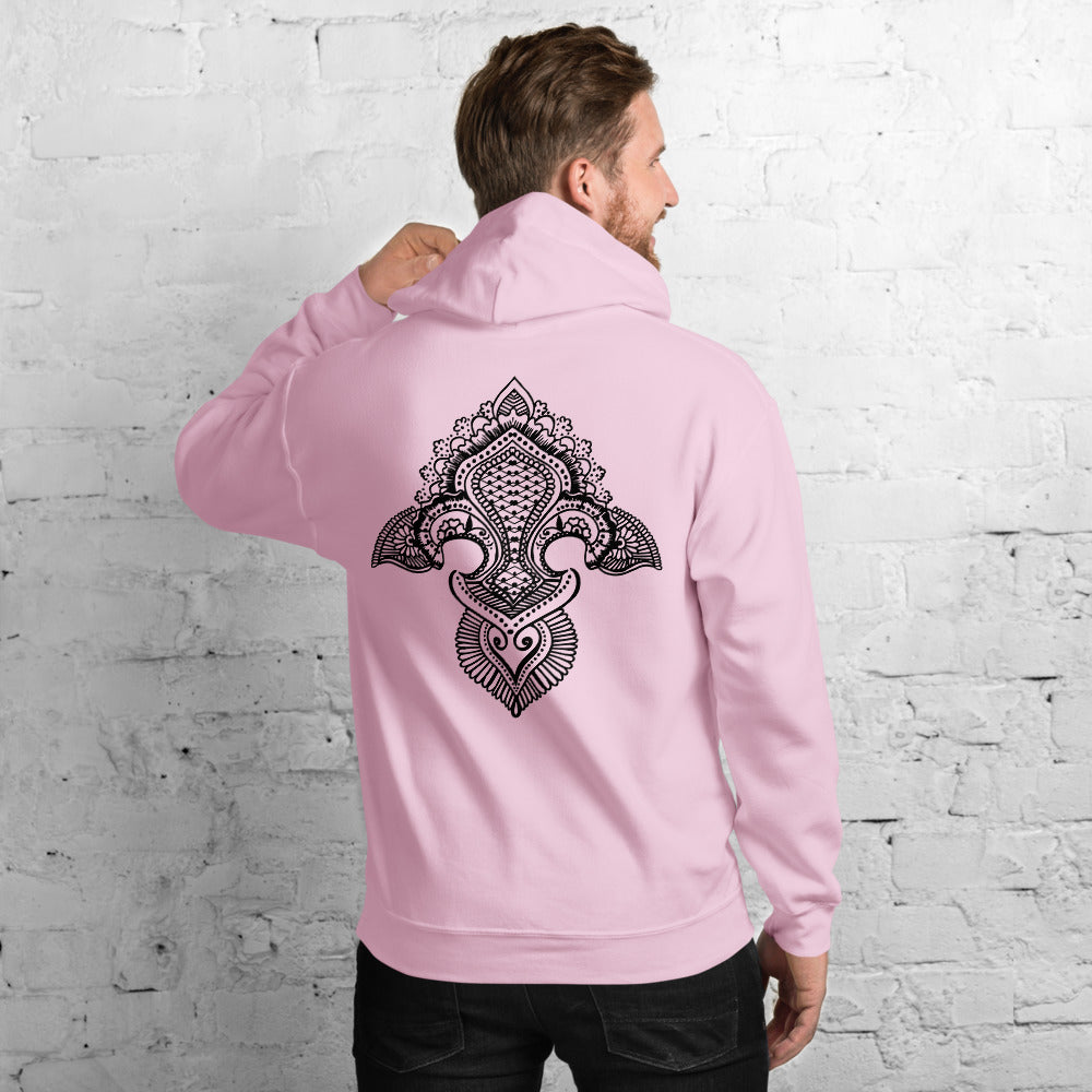 Fleur de lis print  Hoodie Back Print