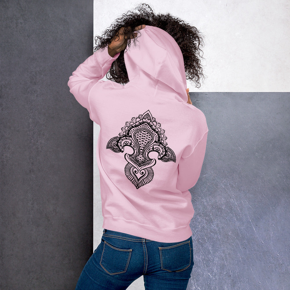 Fleur de lis print  Hoodie Back Print