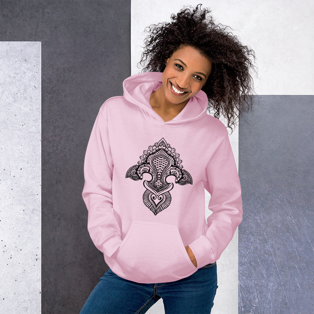 Fleur de lis print Hoodie Front Print