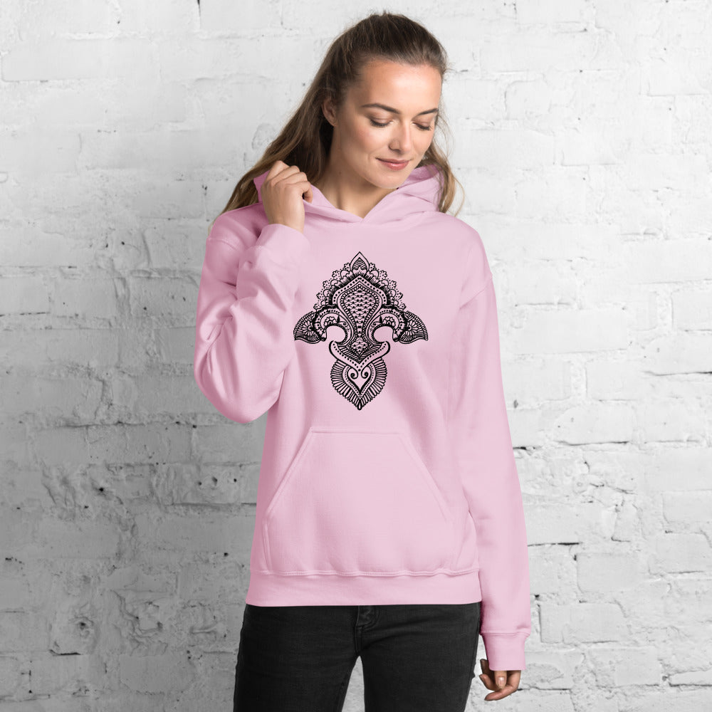 Fleur de lis print Hoodie Front Print