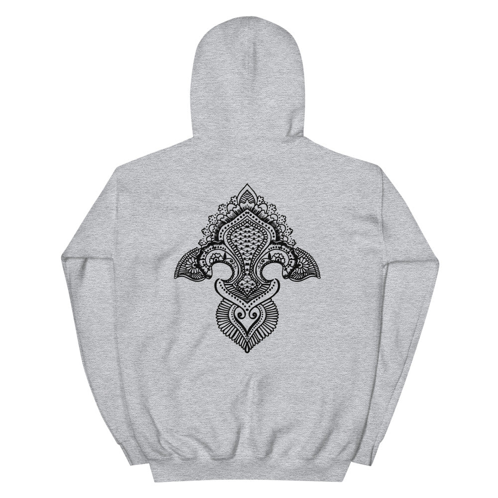 Fleur de lis print  Hoodie Back Print