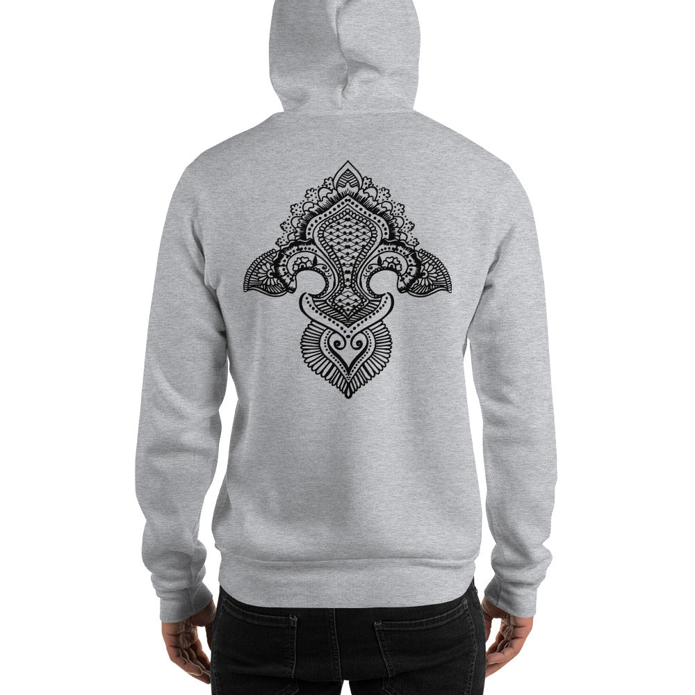 Fleur de lis print  Hoodie Back Print