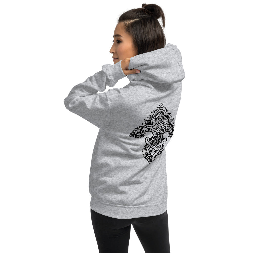 Fleur de lis print  Hoodie Back Print