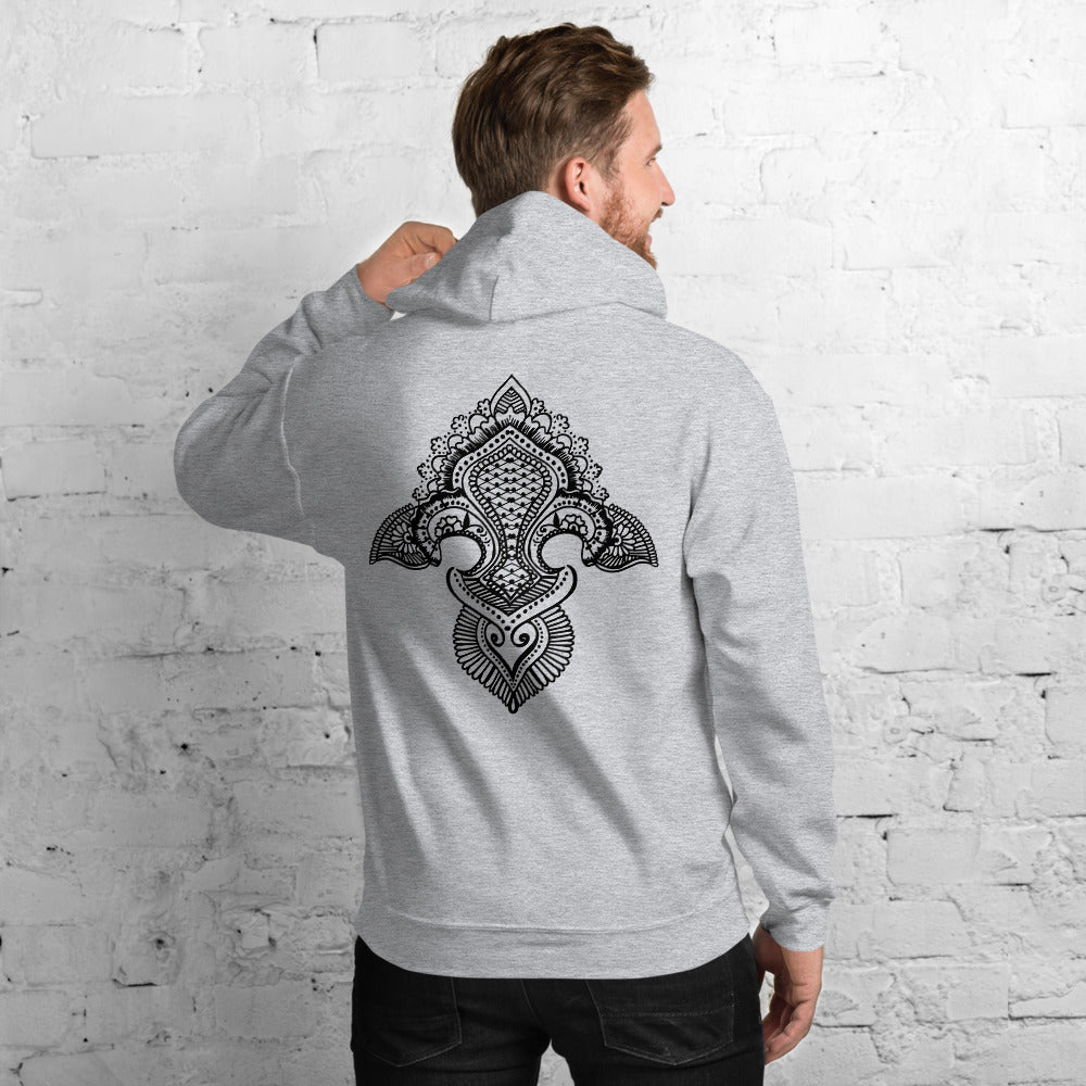 Fleur de lis print  Hoodie Back Print