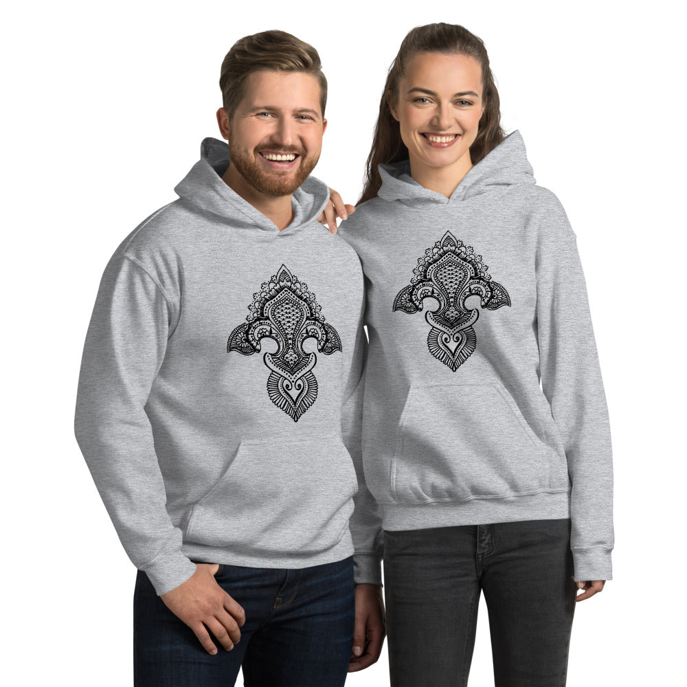 Fleur de lis print Hoodie Front Print