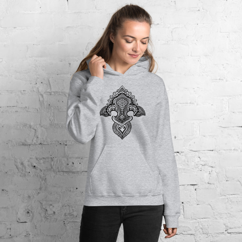 Fleur de lis print Hoodie Front Print