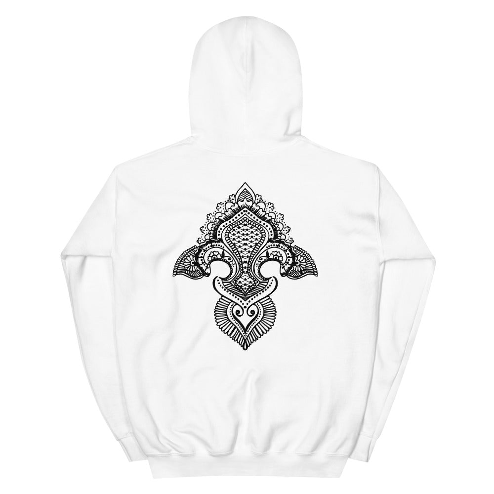 Fleur de lis print  Hoodie Back Print