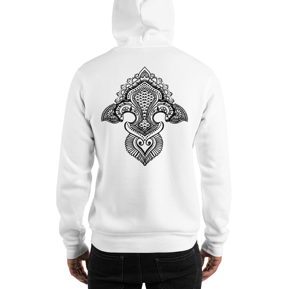 Fleur de lis print  Hoodie Back Print