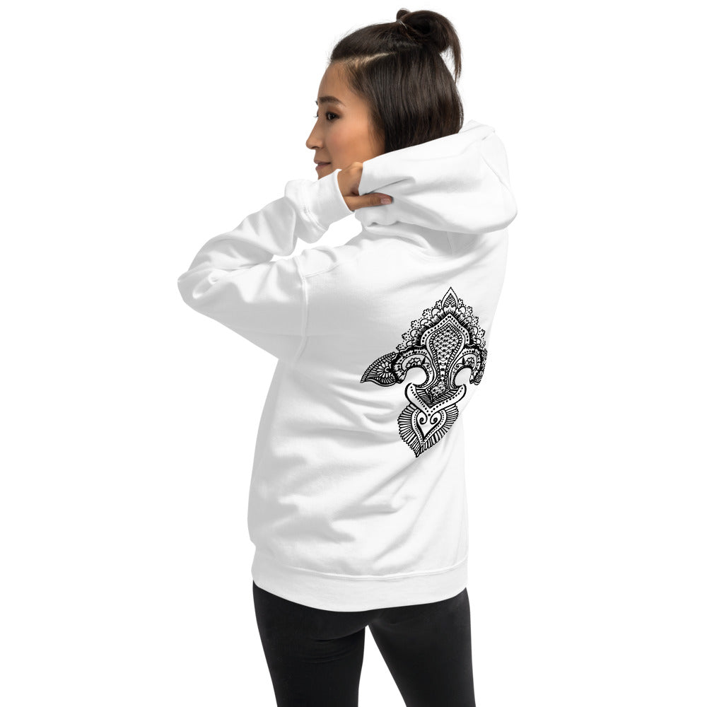 Fleur de lis print  Hoodie Back Print