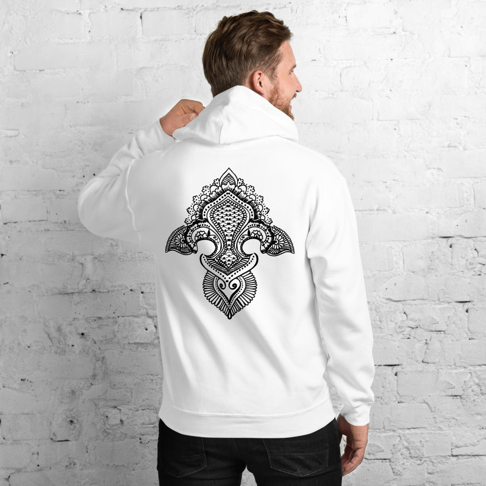 Fleur de lis print  Hoodie Back Print