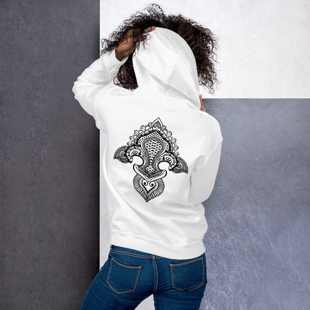 Fleur de lis print  Hoodie Back Print