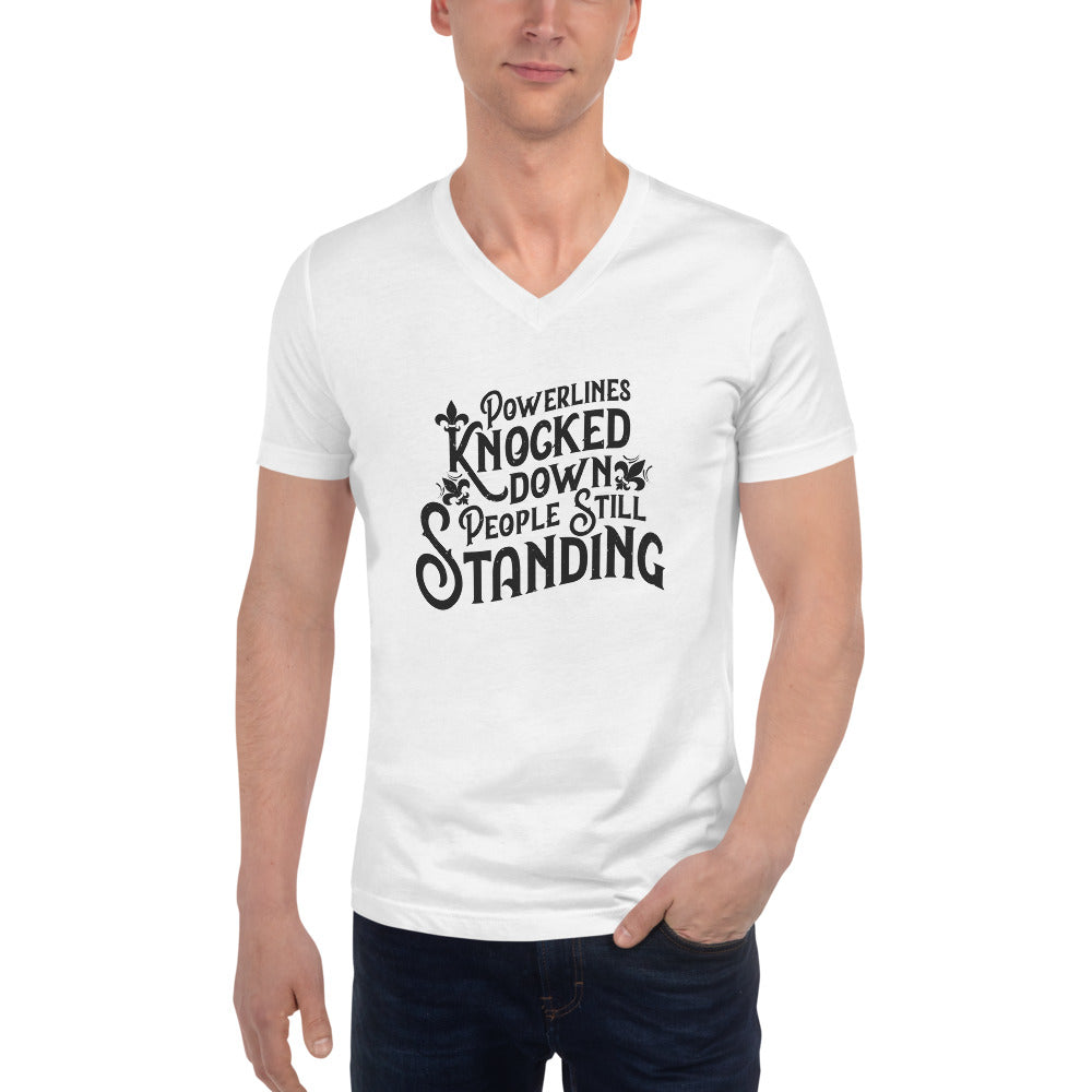 People Standing Short Sleeve V-Neck T-Shirt