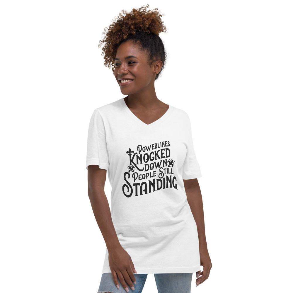 People Standing Short Sleeve V-Neck T-Shirt