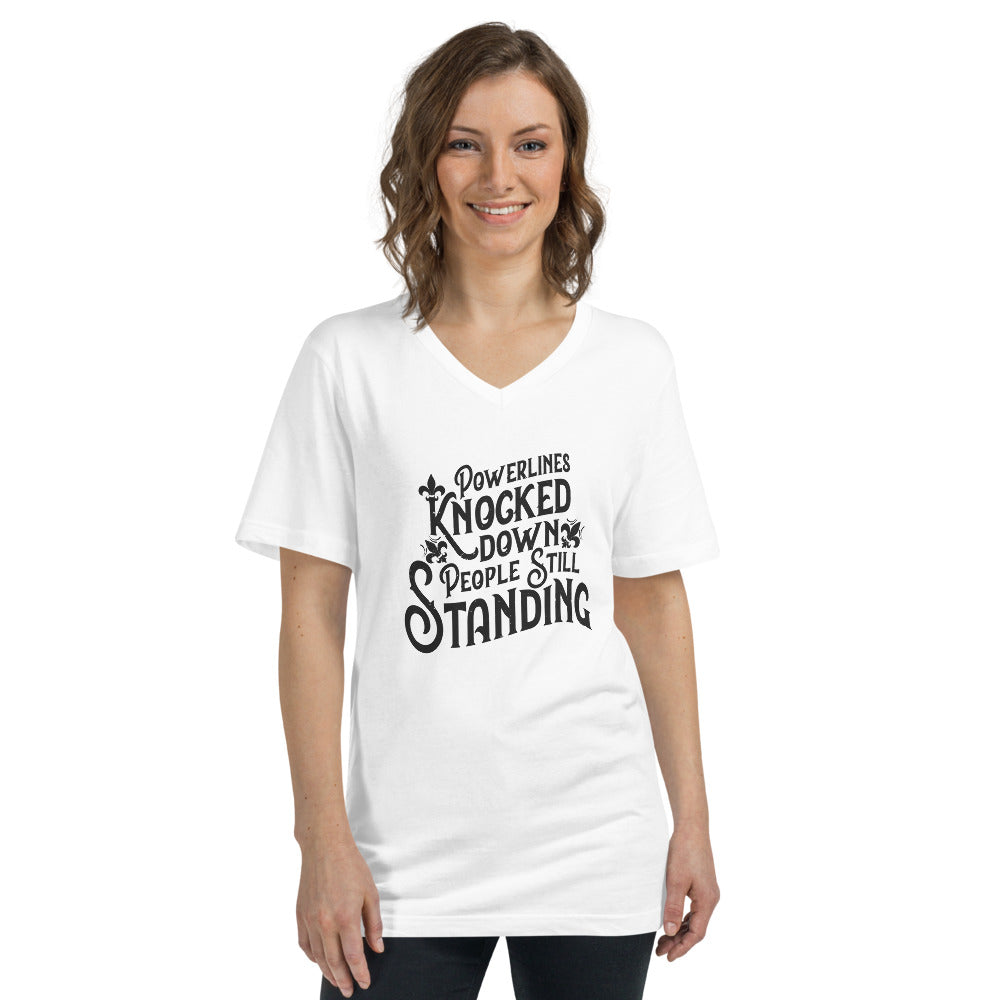 People Standing Short Sleeve V-Neck T-Shirt