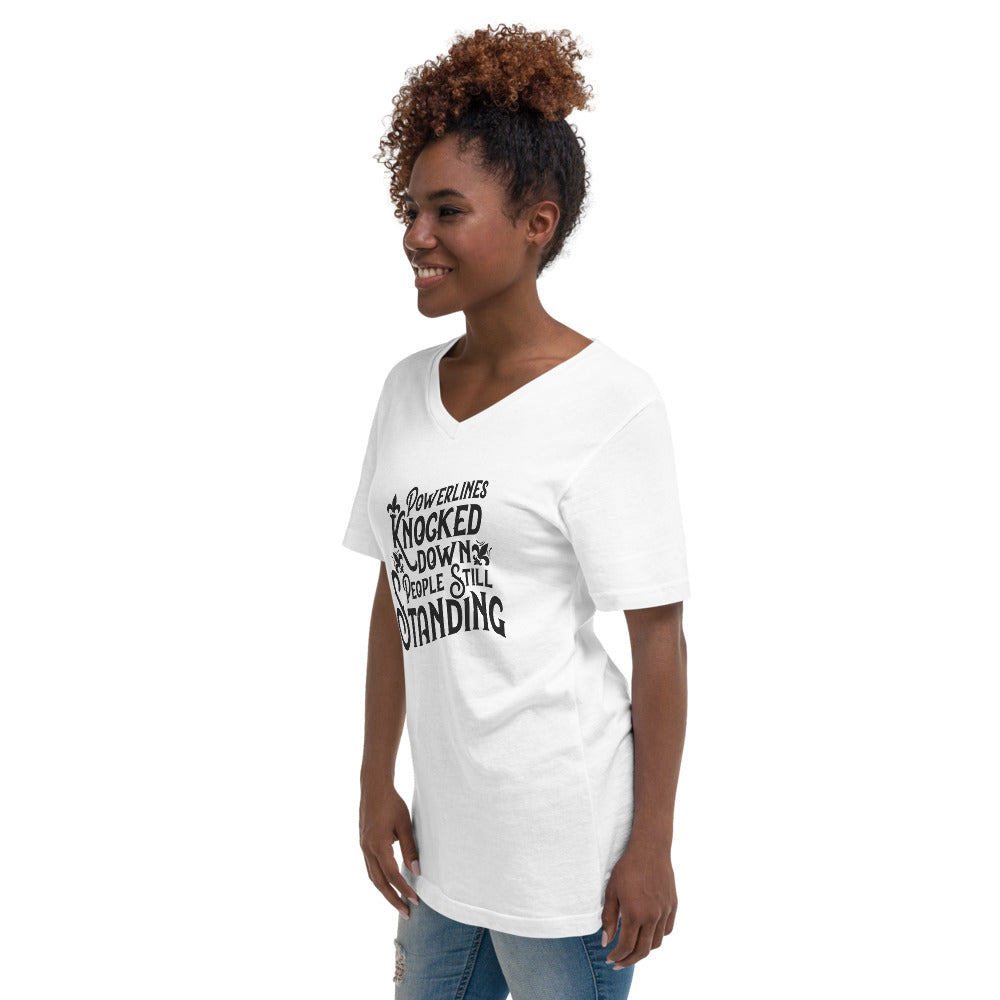 People Standing Short Sleeve V-Neck T-Shirt