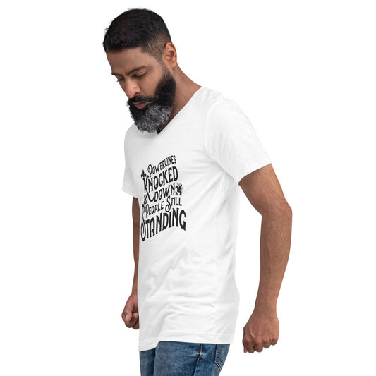 People Standing Short Sleeve V-Neck T-Shirt