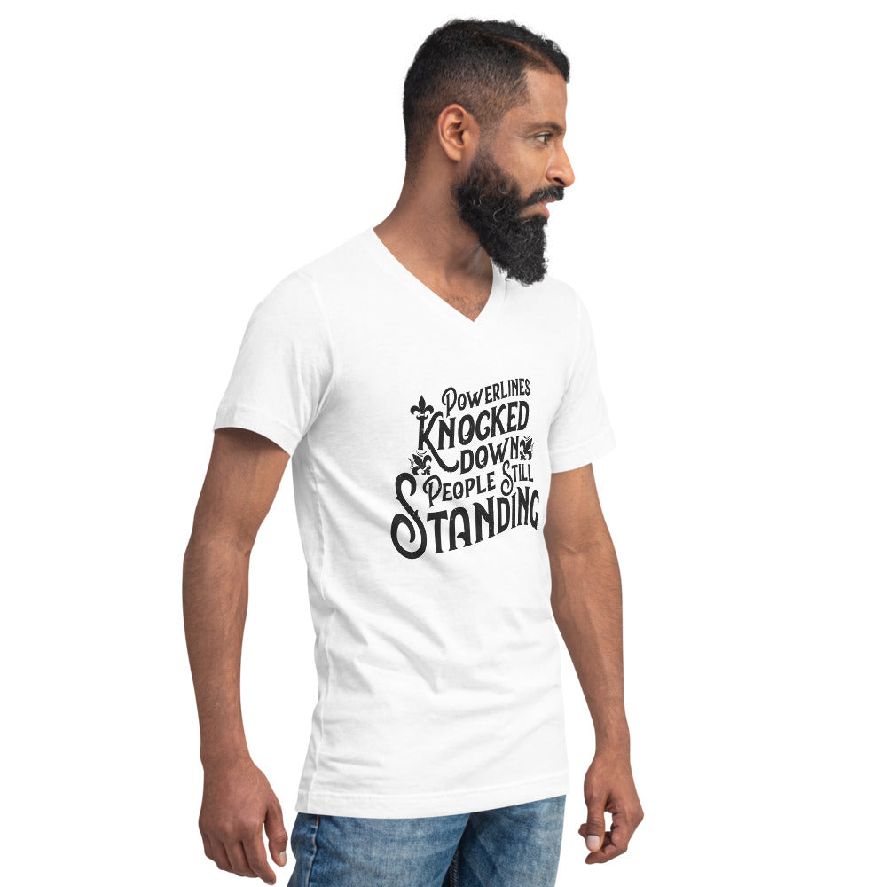 People Standing Short Sleeve V-Neck T-Shirt