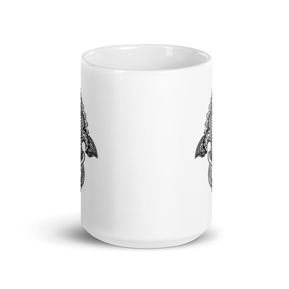 Fleur de lis print glossy mug