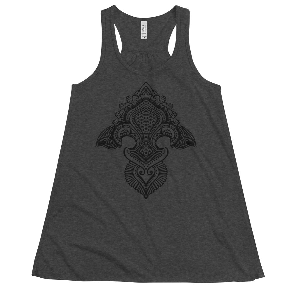 Fleur de lis print Women's Flowy Racerback Tank